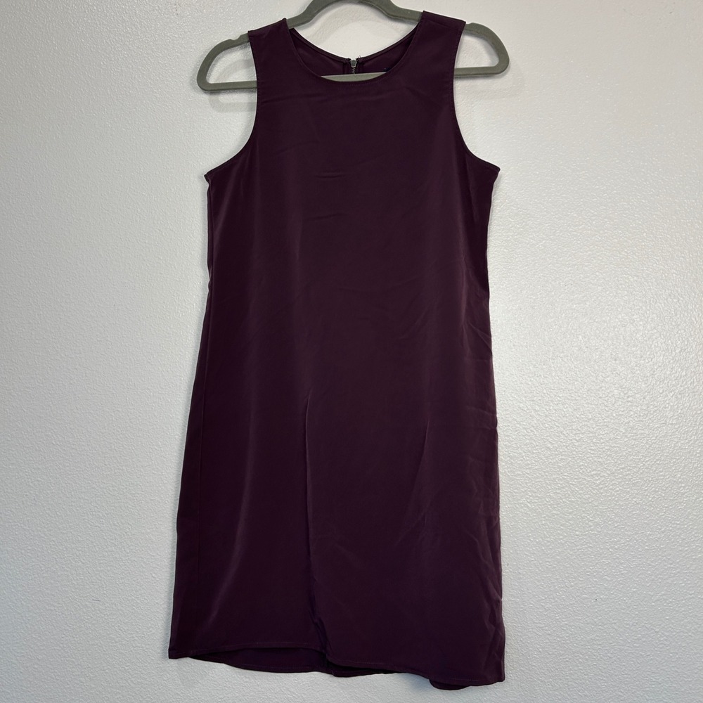 Gap Womens Plum Purple Sleeveless Shift Dress Round Neck Back Zip Size S